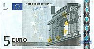 European Union, European Central Bank, Pick 1n.2. 5 Euro, 2002 AD. Printer: Oesterreichische Nationalbank, Austria, F001F2-N26002****** Obverse 