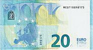 European Union, European Central Bank, Pick 22m. 20 Euro, 2015 AD., Printer: Valora S.A., Carregado, Portugal, MC0718898175-M003B5 Reverse 