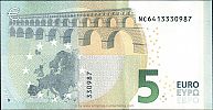 European Union, European Central Bank, Pick 26n. 5 Euro, 2013 AD. Printer: Oesterreichische Banknoten und Sicherheitsdruck GmbH, Vienna, Austria, N020D6-NC6413330987 Reverse 