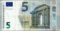 European Union, European Central Bank, Pick 26n. 5 Euro, 2013 AD. Printer: Oesterreichische Banknoten und Sicherheitsdruck GmbH, Vienna, Austria, N020I3-NC3913416656 Obverse 