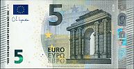 European Union, European Central Bank, Pick 26n. 5 Euro, 2013 AD. Printer: Oesterreichische Banknoten und Sicherheitsdruck GmbH, Vienna, Austria, N020J3-NC3013319276 Obverse 