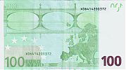 European Union, European Central Bank, Pick 12x. 100 Euro, 2004-2011 AD., Printer: Giesecke & Devrient, Germany, P008D4-X06414200372 Reverse 