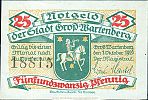 1920 AD., Germany, Weimar Republic, Gross-Wartenberg, Stadt, Notgeld, currency issue, 25 Pfennig, Tieste 2615.10.01.06. 18815 Obverse