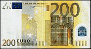 European Union, European Central Bank, Pick 6x. 200 Euro, 2002 AD., Printer: Bundesdruckerei, Berlin, Germany, R001E1-X00345784835 Obverse 
