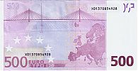 European Union, European Central Bank, Pick 7x. 500 Euro, 2004-2011 AD. Printer: Bundesdruckerei, Berlin, Germany, R003A3-X01370854928 Reverse 