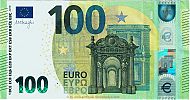 European Union, European Central Bank, Pick 24r. 100 Euro, 2019 AD. Printer: Bundesdruckerei, Berlin, Germany, R009D4- RB6992107718 Obverse 