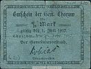 1917 AD., Germany, 2nd Empire, Chorzow, Gemeinde, Notgeld, currency issue, 1/2 Mark, Tieste 1140.05.07.1. 0974 Obverse 