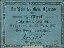 1917 AD., Germany, 2nd Empire, Chorzow, Gemeinde, Notgeld, currency issue, 1/2 Mark, Tieste 1140.05.07.2. 5200 Obverse 