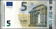 European Union, European Central Bank, Pick 20s var. 5 Euro, 2013 AD. Printer: Banca d'Italia, Rome, Italy, S001B1-SF2013670971 Obverse 