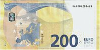 European Union, European Central Bank, Pick 25s. 200 Euro, 2019 AD., Printer: Banca d'Italia, Rome, Italy, S004G5-SA7007201429 Reverse 