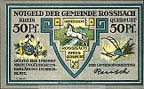 1921 AD., Germany, Weimar Republic, Rossbach (municipality), Notgeld, collector series issue, 50 Pfennig, Grabowski/Mehl 1135.1-1/6. Obverse 
