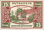 1921 AD., Germany, Weimar Republic, Grundhof in Angeln (municipality), Notgeld, collector series issue, 75 Pfennig, Grabowski/Mehl 493.2-2/4. 10394 Reverse