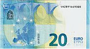 European Union, European Central Bank, Pick 22v. 20 Euro, 2015 AD., Printer: FÃ¡brica Nacional de Moneda y Timbre, Madrid, Spain, V005C4-VA2891649305 Reverse 