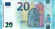 European Union, European Central Bank, Pick 22w. 20 Euro, 2015 AD., Printer: Giesecke & Devrient, Leipzig, Germany, W002I6-WA2103838948 Obverse