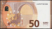 European Union, European Central Bank, Pick 23z. 50 Euro, 2017 AD., Printer: Banque Nationale de Belgique, Brussels, Belgium, Z020H5-ZC0727181105 Reverse 